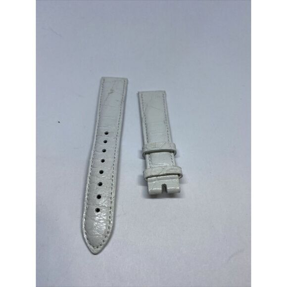 Locman Genuine White Leather Alligator Two Piece Strap Watch Band No Clasp WK87 - Picture 1 of 4